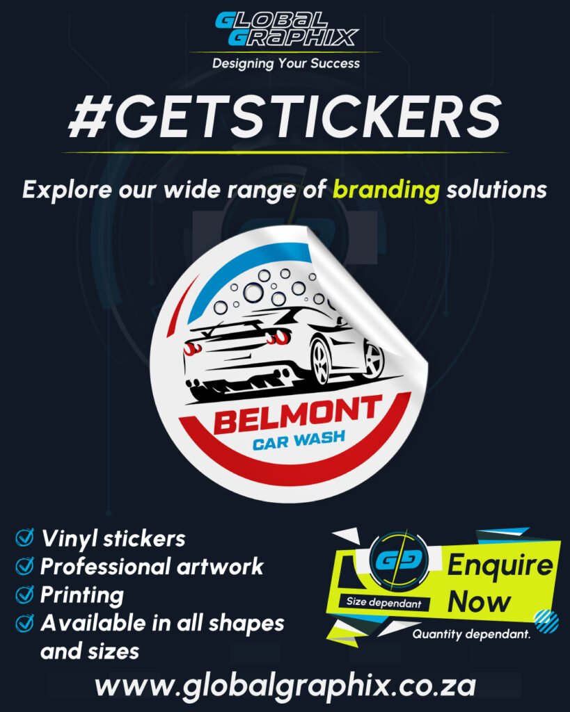 Vinyl Stickers design and print PMB south Africa